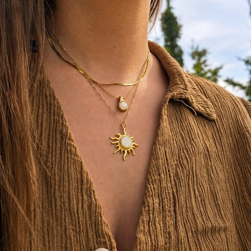 SINE41-Sunrice-yellow-aragonite-necklace-AmeTerre